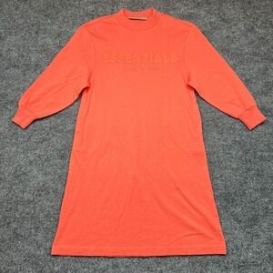 Essentials Fear of God FOG Dress Womens Size 6/7 Orange Long Sleeve